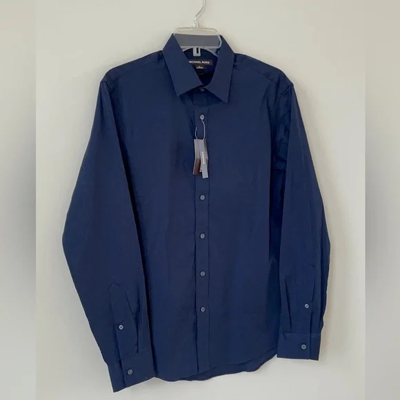 Michael Kors Long Sleeve Stretch Cotton Button Down Shirt. - Picture 2 of 7